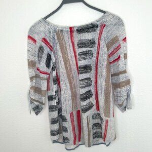 Nic + Zoe Light Knit Color Block Top (Size XS)